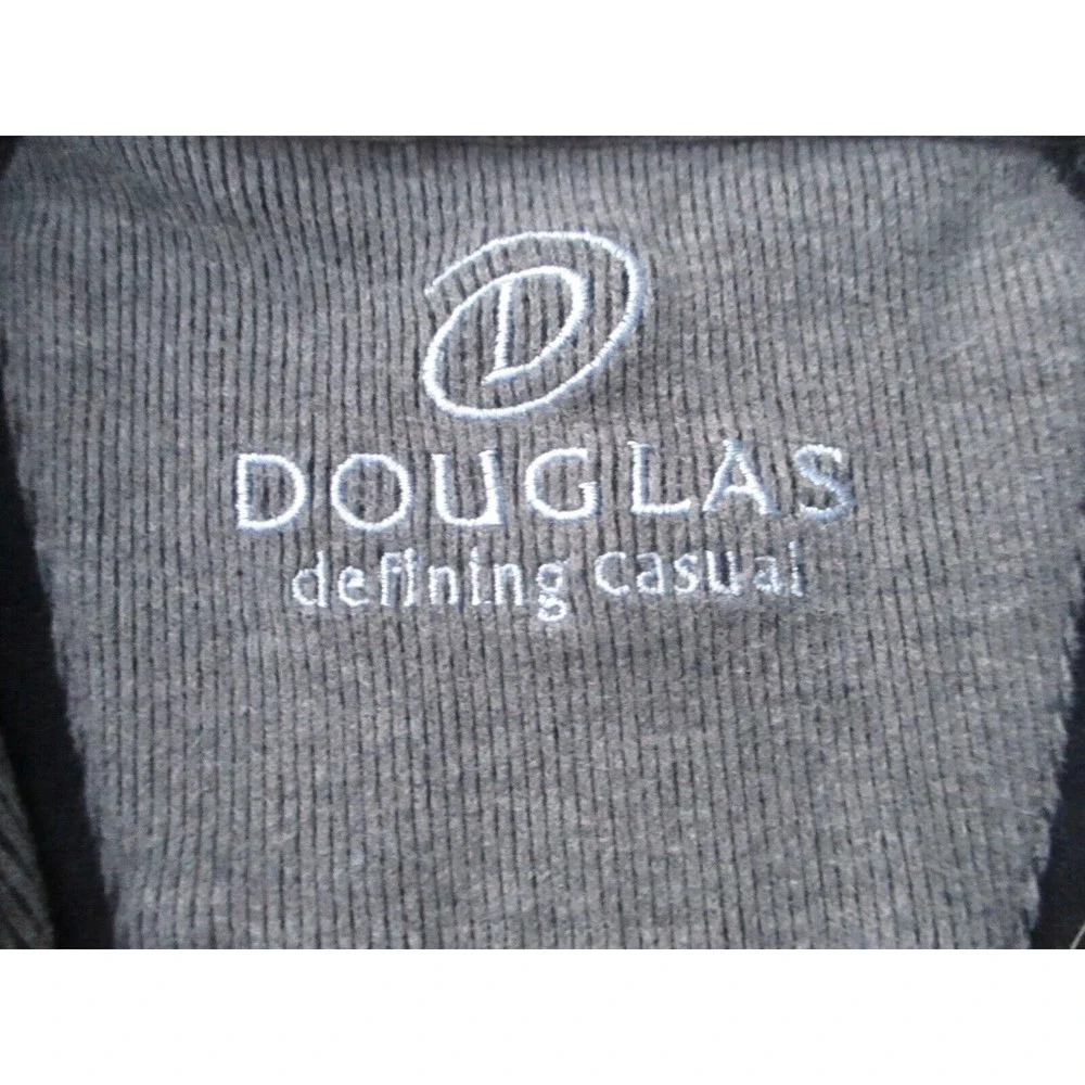 Douglas Defining Casual 1/2 Zip Sweater Mens M Blue/Grey Stripes Cotton Corduroy - Picture 8 of 12